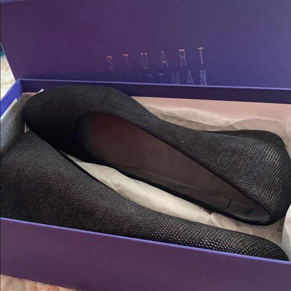 stuart weitzman black texture pumps
